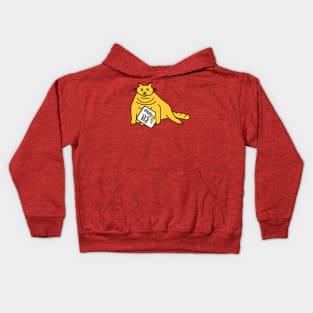 Yellow Cat Says Wash Your Hands Kids Hoodie